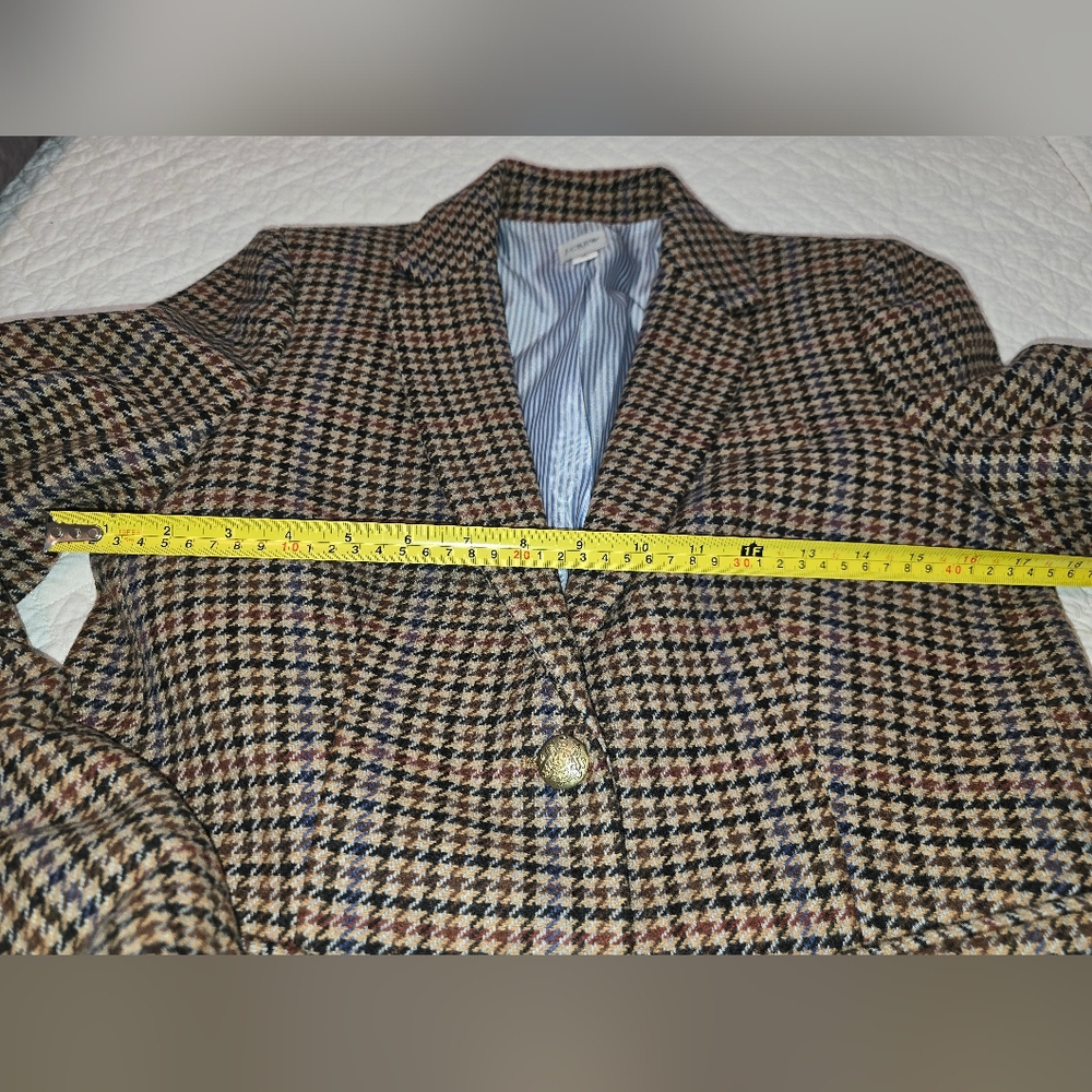 J. Crew Wool-Blend Schoolboy Blazer In Houndstooth Women's Size 6 - Picture 6 of 11